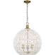 Florence 3 Light 19 inch Brushed Champagne Bronze Pendant Ceiling Light in White Raphia